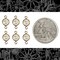 Gold Plated Brass Faux Pearl Connectors - Set of Six - XXX - BG-2C91